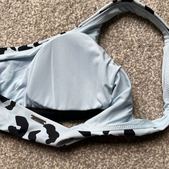 DKNY SWIM sz S Grey Cheetah Print Bralette 1" straps removeable padded cups - Picture 4 of 10